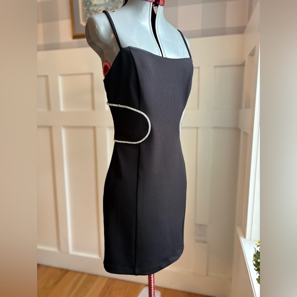 Guess Dresses & Skirts - Guess Black Mini Dress with Crystal Trim Modern Cocktail Large